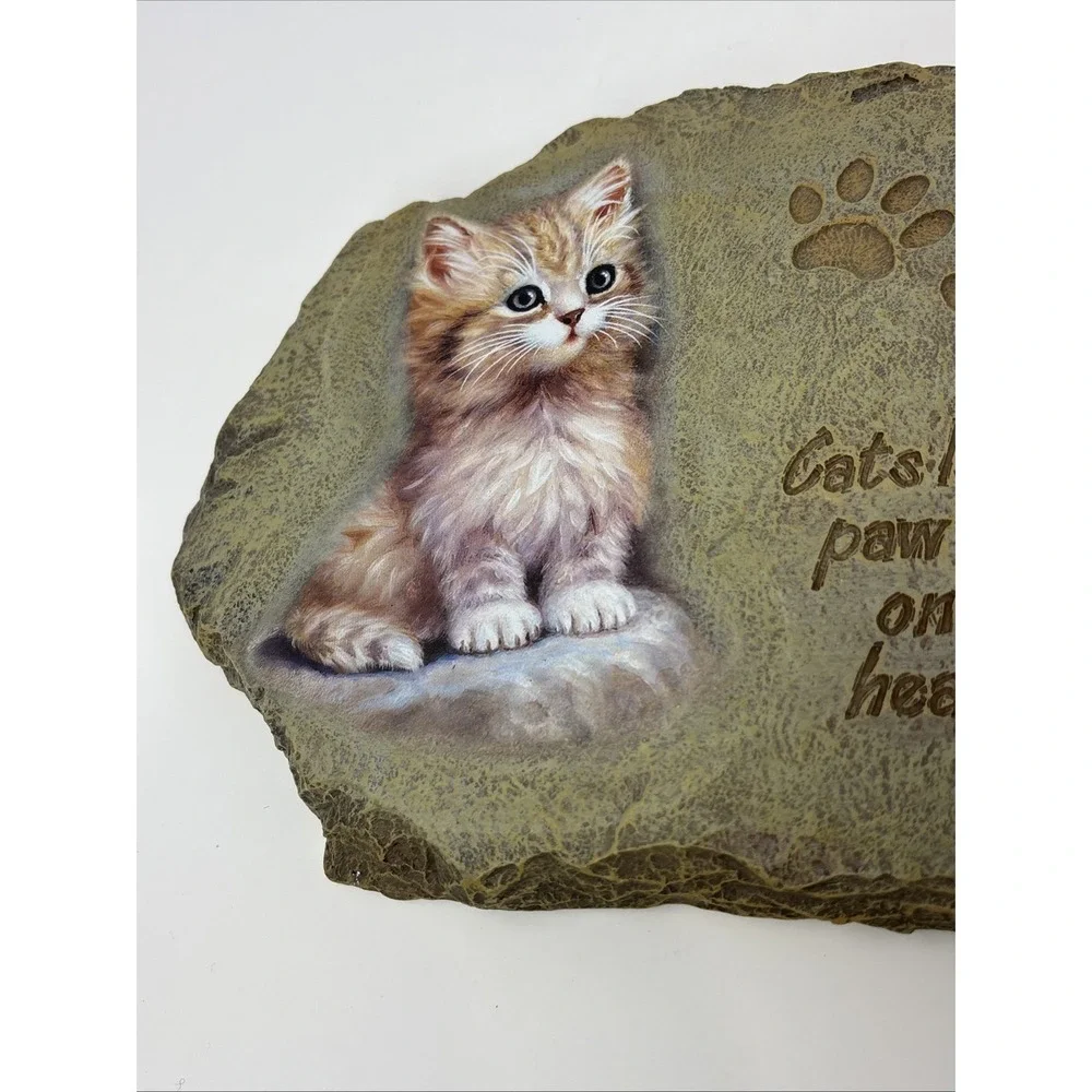 Bradford Exchange Paw Prints On Our Hearts Cats Plaque 2003 Limited Edition